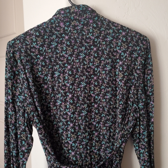 80's Vintage Goth Prairie Calico Maxi Dress - Picture 8 of 16